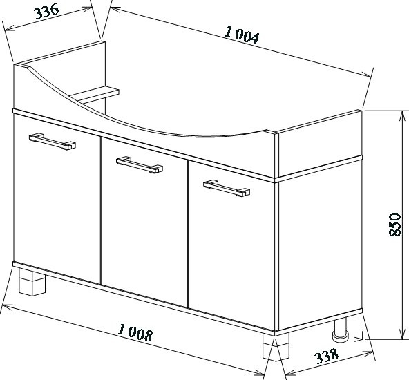 Тумба для комплекта Sanflor Толедо 105 венге, северное дерево светлое Н0000001282 - 6