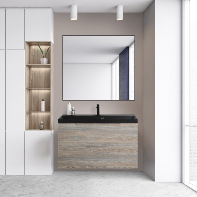 Тумба под раковину BelBagno Vittoria 90 серый - коричневый VITTORIA-900-2C-SO-PINO-P - 8