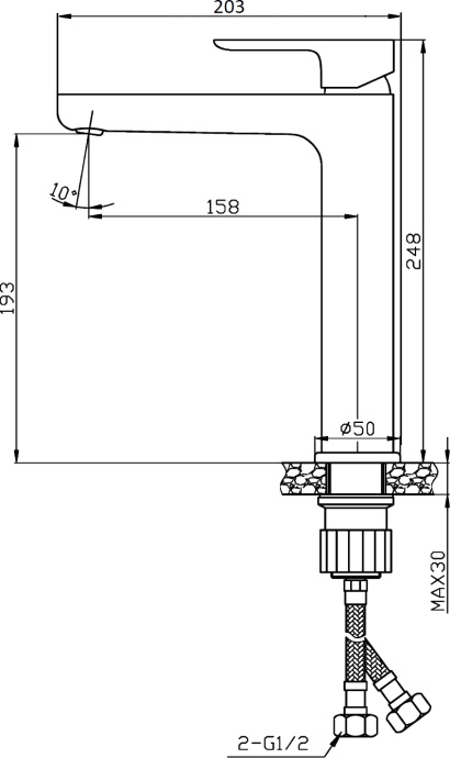 Смеситель для раковины STWORKI Ноттвиль NO-02b черный - 5