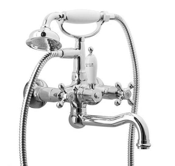 Смеситель для ванны Boheme Crystal хром с черной ручкой кристаллом Swarovski 273-BSW - 0