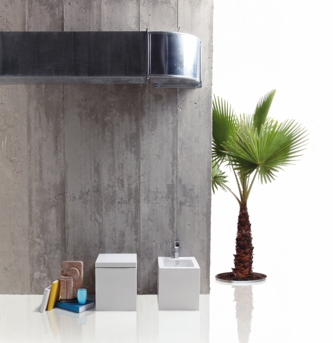 Унитаз приставной Simas Frozen с крышкой, белый (FZ01) - 3