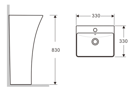 Раковина напольная CeramaLux N 33 см белый  G-515 - 4