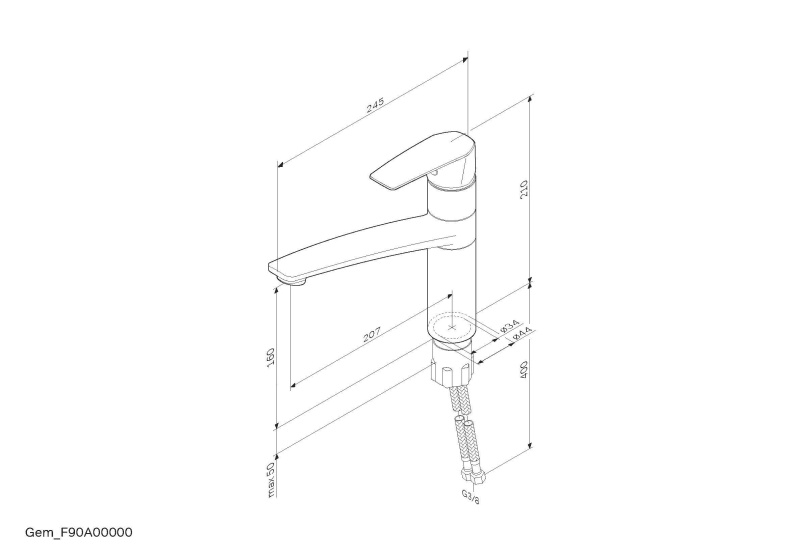 Смеситель AM.PM Gem F90A00000 для кухонной мойки - 0