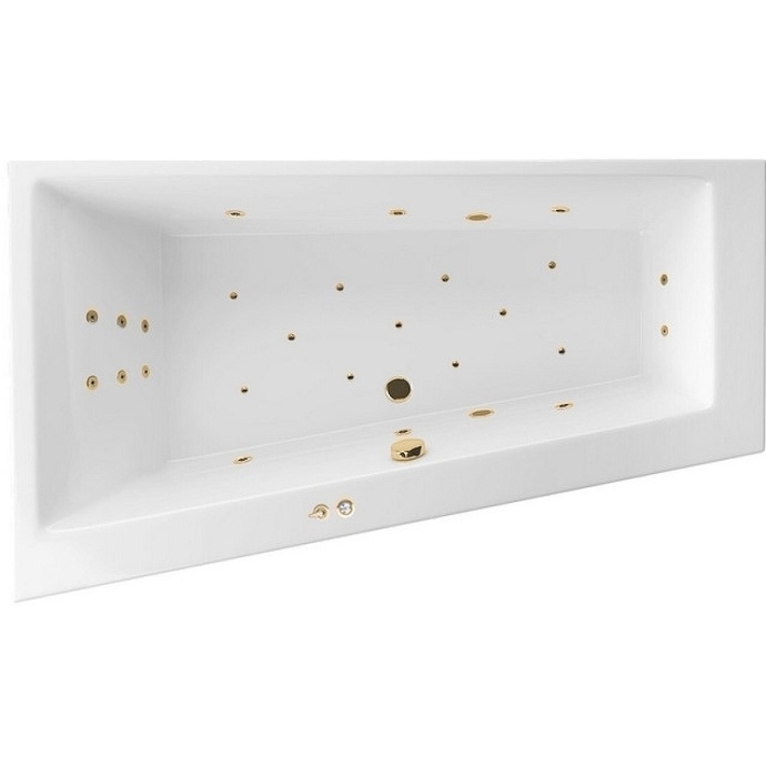 Акриловая ванна Excellent Sfera Slim 170х100 левая белая золото с гидромассажем WAEX.SFL17S.ULTRA.GL - 0