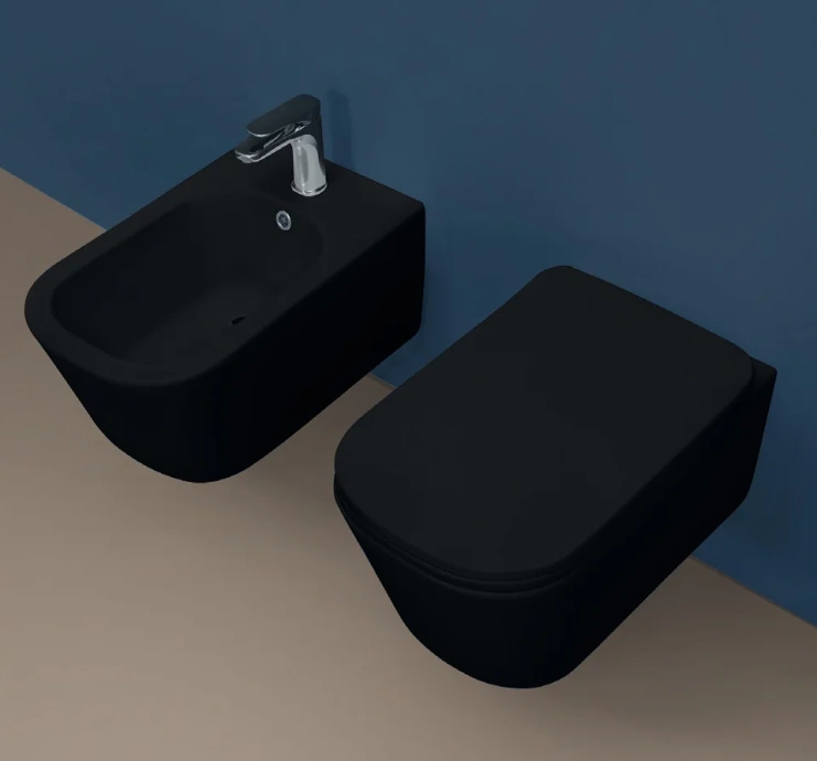 Крышка-сиденье Kerasan Tribeca черный матовый/хром, с микролифтом  519131  - 1