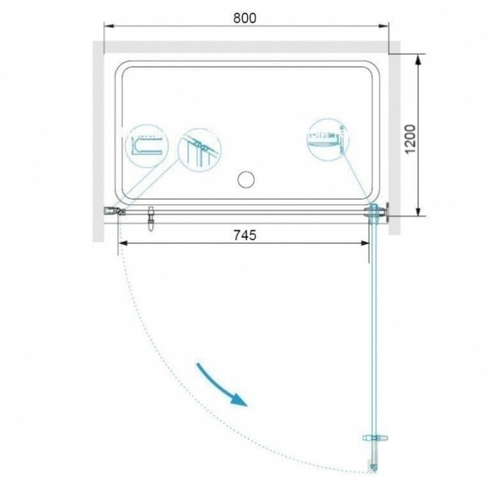 Душевой уголок RGW Hotel HO-045B 80х120 профиль черный стекло прозрачное 350604582-014 - 2