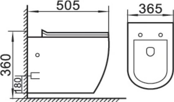 Унитаз подвесной Boheme Nero черный матовый с сиденьем микролифт 961 - 1