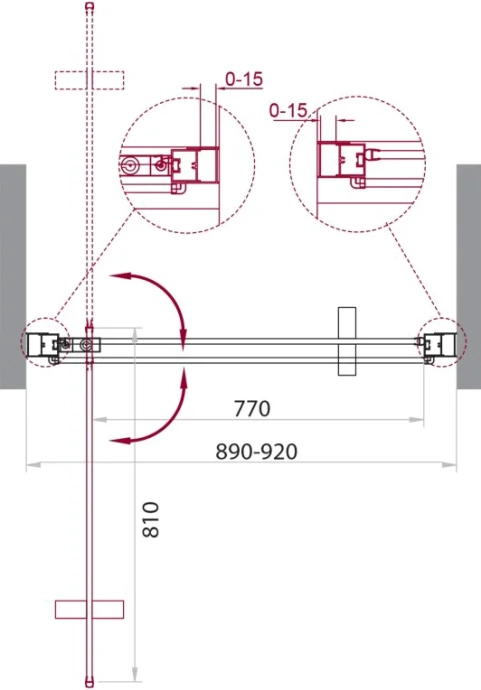 Душевая дверь BelBagno Marmi 90 профиль хром  MARMI-B-1-90-C-Cr - 2
