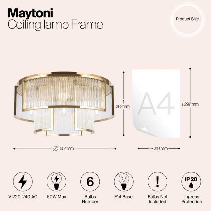 Потолочная люстра Maytoni Frame MOD174CL-06G - 1