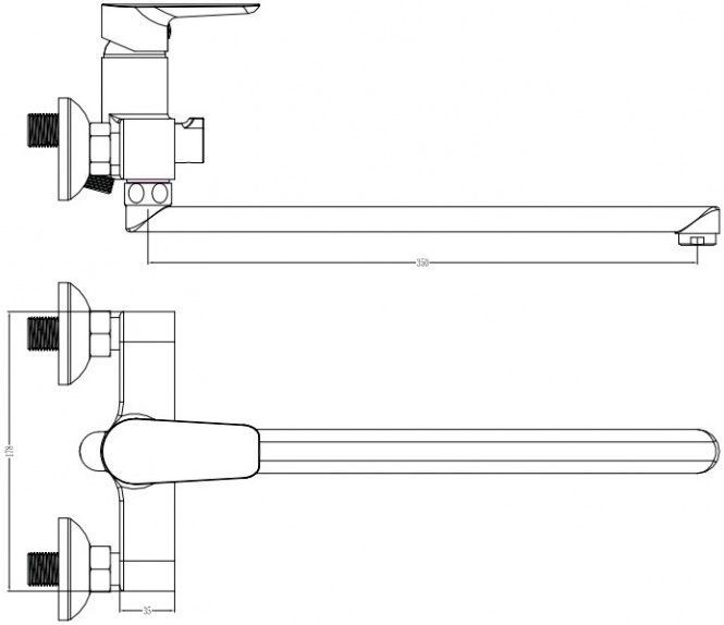 Смеситель Iddis Cloud универсальный, для ванны с душем CLOSBL2I10WA - 1