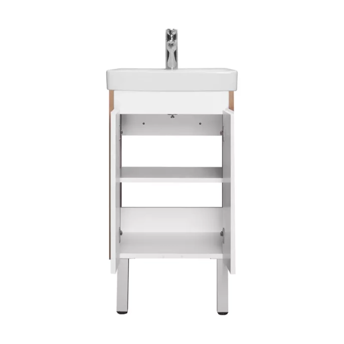 Тумба с раковиной Aquaton Сканди Doors 45 белый - светлое дерево 1A2787K0SDZ90 - 3