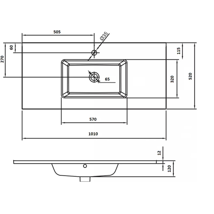 Раковина - столешница Armadi Art Lucido 100 золото 852-100-Foil - 1