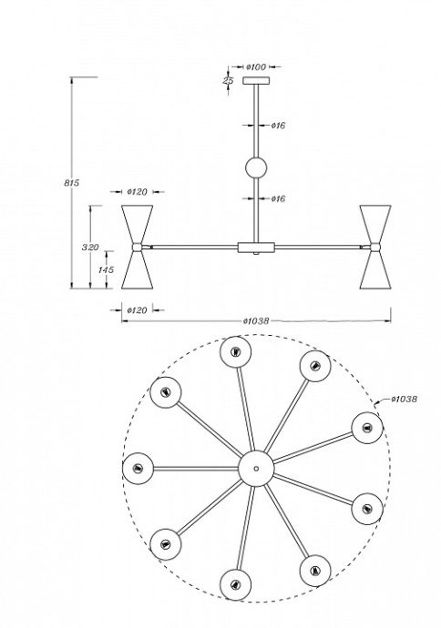Подвесная люстра Maytoni Vesper MOD108PL-18WG - 1