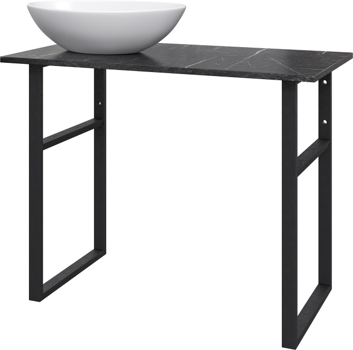 Консоль DIWO Элиста 100 чёрный мрамор, с раковиной Moduo 55 Leaf 555473 - 4