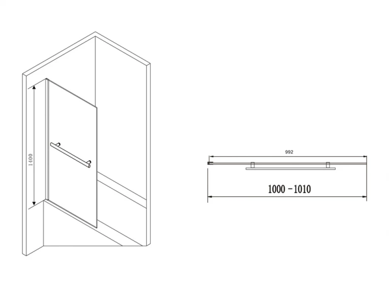 Шторка на ванну Abber Immer Offen  AG70100B - 1