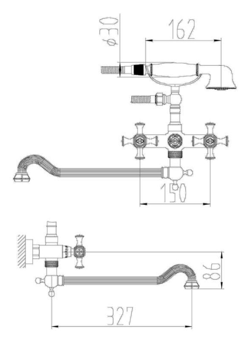 Смеситель Zorg Antic A 7001WDN-SL универсальный - 1