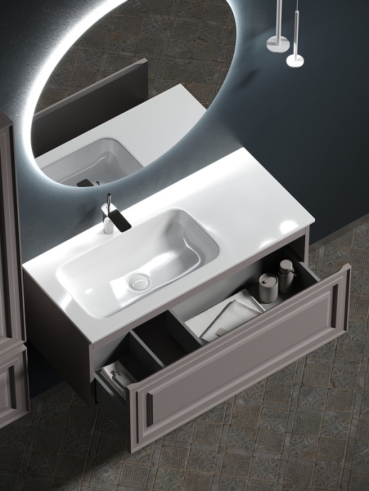 Тумба под раковину Sancos Very 99х40 левая темно-бежевая VR100LSM - 2