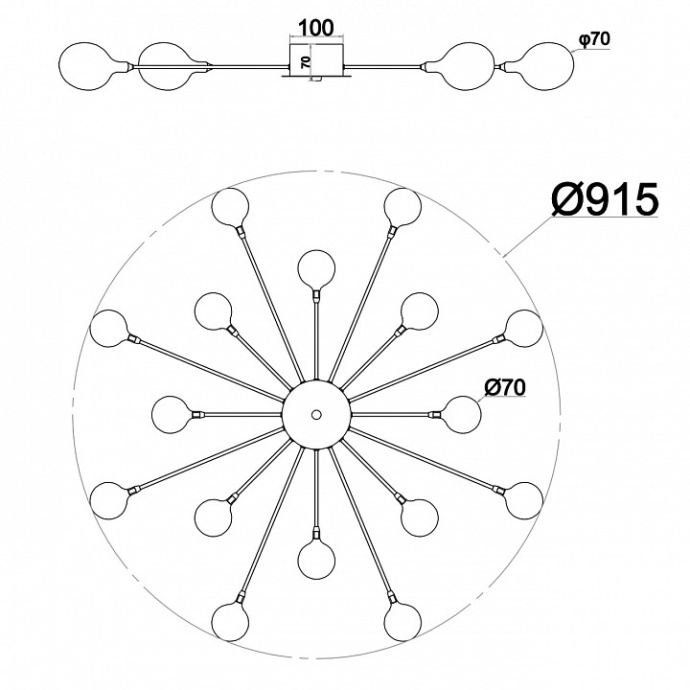Потолочная люстра Escada Starfall 2109/1 Chrome - 2