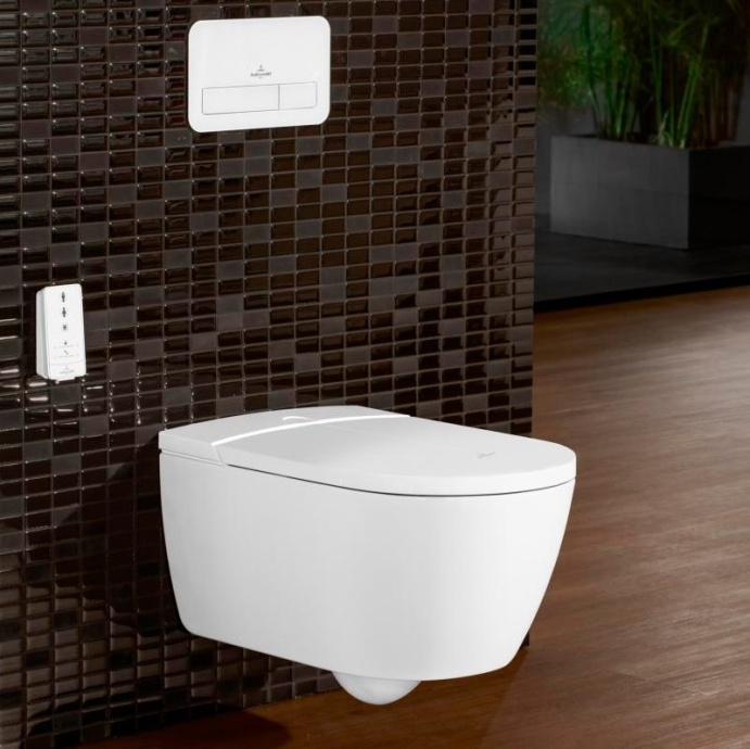 Унитаз подвесной Villeroy & Boch Viclean V0E100R1 альпийский белый, с функцией биде - 9