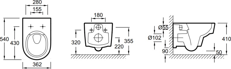 Унитаз подвесной Jacob Delafon Odeon Rive Gauche EDR102-00 - 8