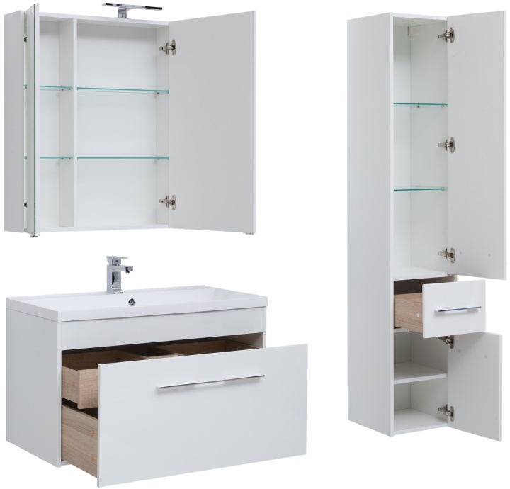 Тумба с раковиной Aquanet Августа 100 белая - 4