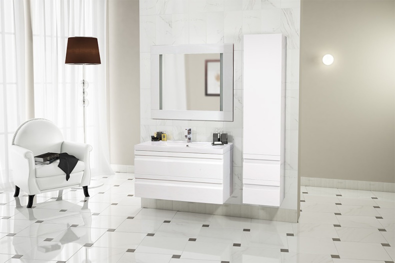 Шкаф-пенал SanVit Тема 35 R белый глянец ptemaR - 3