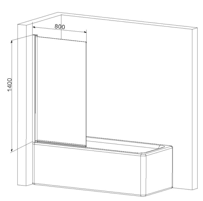 Шторка на ванну AM.PM Gem W90BS-D080-140CT - 3
