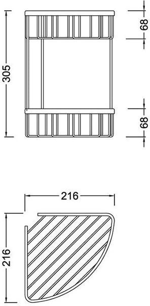 Полка угловая двойная Timo Nelson 150082/00 хром - 1