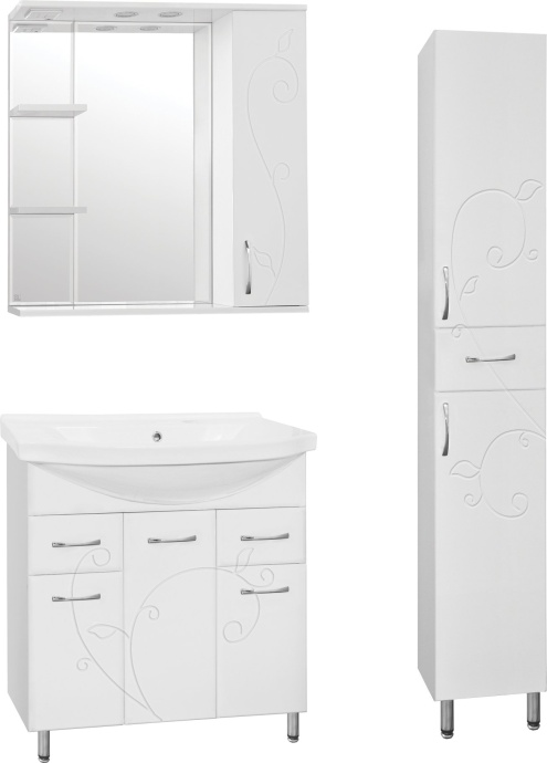 Тумба с раковиной Style Line Эко Фьюжн №26 80 белая - 4