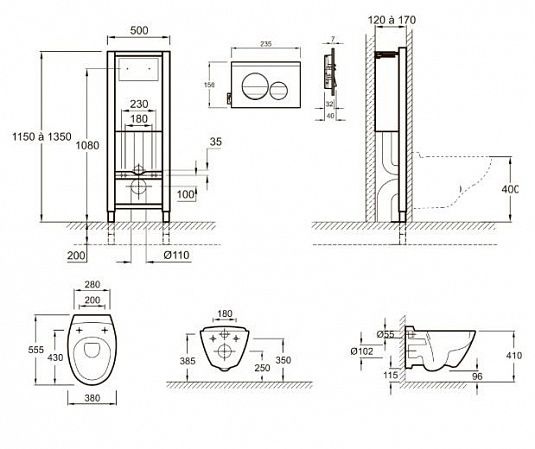 Комплект Jacob Delafon Presquile E21743RU кнопка хром E21743RU-00 - 4