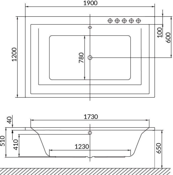 Акриловая ванна Excellent Crown Lux 190x120 WAEX.CRO19WH - 1