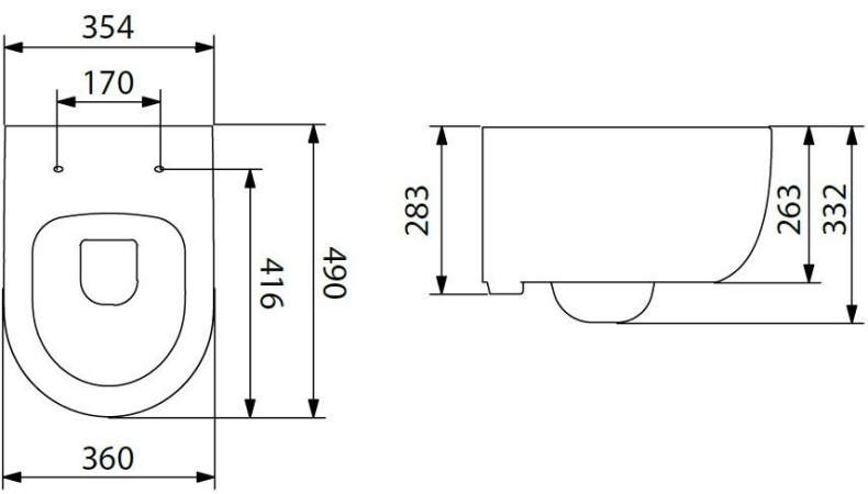 4.31005.20 PRIORITY Биде подвесное, 490x360 мм, белый (301929) - 1