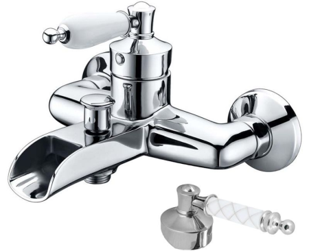 Смеситель для ванны Boheme Vogue хром с белым 223-MR-W - 0