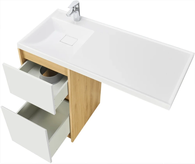 Тумба с раковиной Aquaton Лондри 60 светлое дерево-белый 1A2669K2LH0C0 - 3