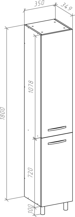 Шкаф-пенал Bellezza Анкона 35 R 4629604001013 - 2