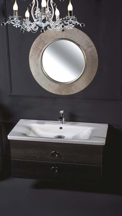 Тумба под раковину Armadi Art NeoArt 100 раковина моноблок темное дерево 830-100-BW - 2