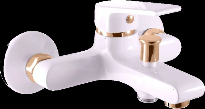 Смеситель для ванны с душем Rav Slezak Colorado белый - золото CO154.5BZ - 0