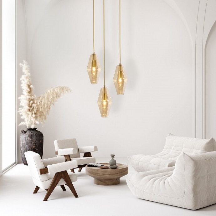 Подвесной светильник Eurosvet Prism 50236/3 янтарный - 1