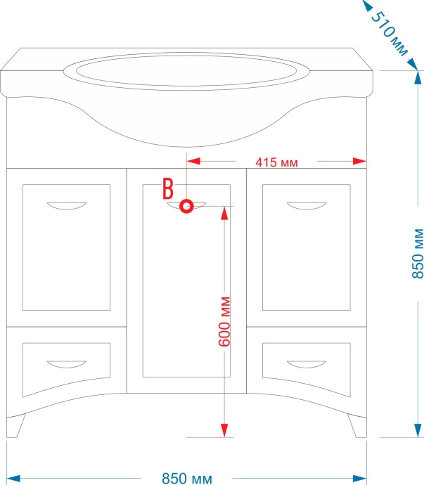 Мебель для ванной Misty Дрея 85 2 ящика, с бельевой корзиной - 9