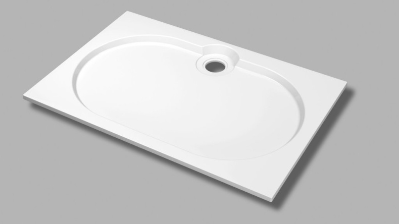 TRAY-S-AH-120/80-SCR-W Экран плоский из искусственного мрамора 1200х800х135, белый (Bianco) - 0