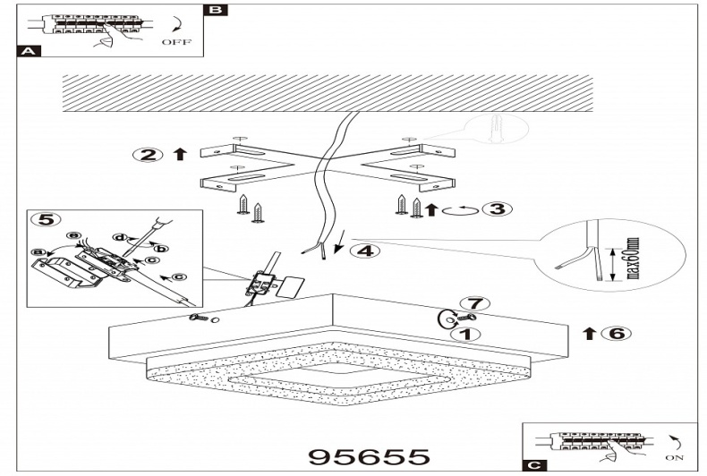 Накладной светильник Eglo ПРОМО Fradelo 95655 - 1