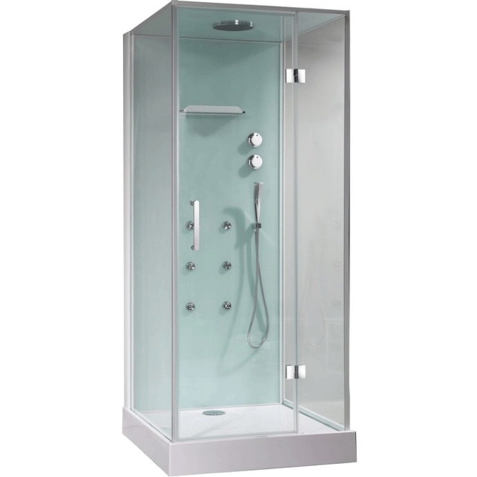 Душевая кабина Orans 100х90 белая стекло прозрачное с гидромассажем 8612000 - 0