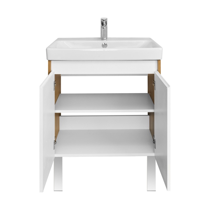 Комплект мебели Aquaton Сканди Doors 70 белый - светлое дерево - 8