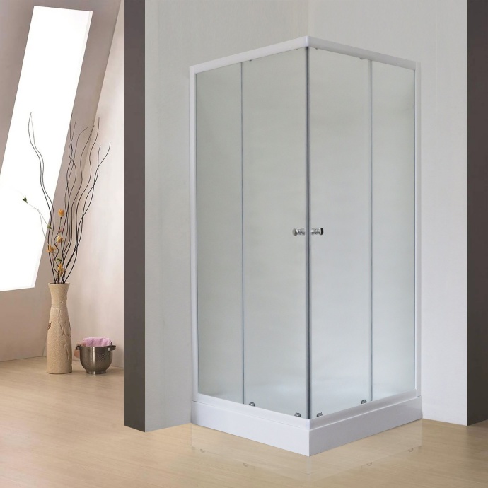 Душевой уголок Royal Bath HP 80х80 с поддоном профиль белый стекло матовое RB80HP-C - 0