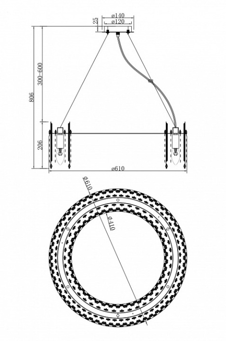 Подвесная люстра Maytoni Rocio MOD036PL-12N - 2