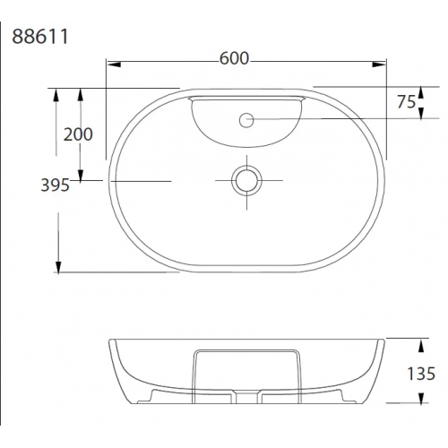 Раковина накладная beWash Bogen 60 черный матовый 88611180 - 1