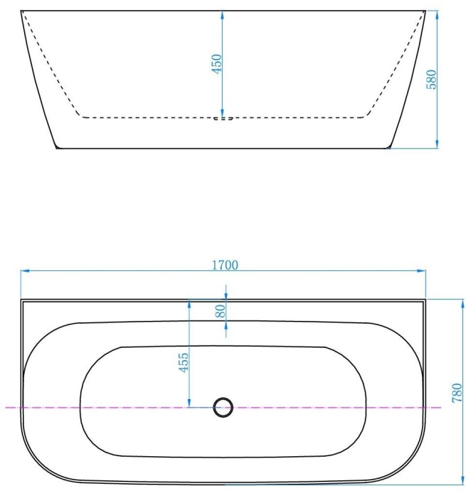 Акриловая ванна Allen Brau Priority 1 170x80, белая матовая 2.31001.21 - 1