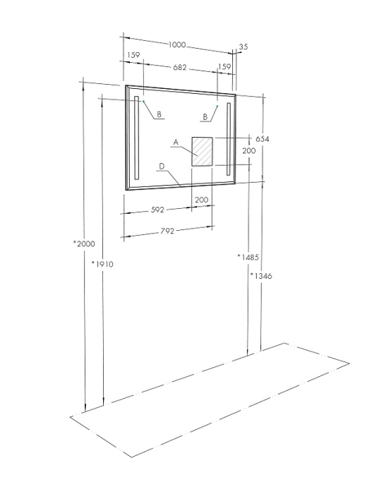 Зеркало Aquaton Отель 100 с подсветкой с функцией антипар 1A107402OT010 - 4
