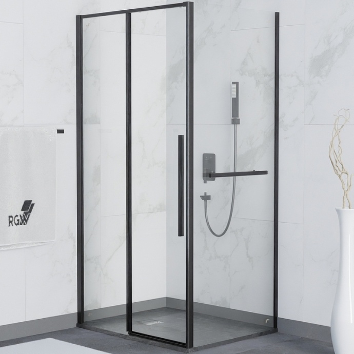 Душевой уголок RGW Stilvoll SV-42-1B 140x80 профиль черный стекло прозрачное 323242148-014 - 0