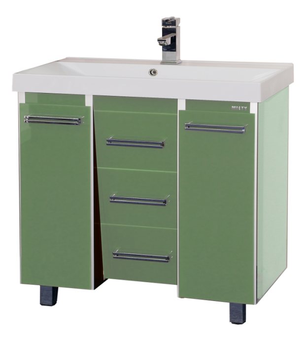 Джулия QVATRO -105 Тумба с 3 ящ. конус салатовая Л-Джк01105-0710Ко3 - 0